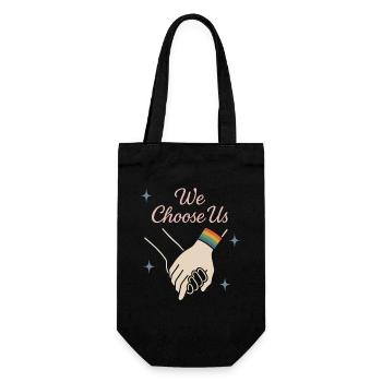 Groovy Pride Retro Equality Queer Story - Gift Bag for Bottles - black - Front