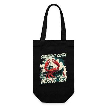 Alaska King Crab Straight Outta Bering Sea - Gift Bag for Bottles - black - Front