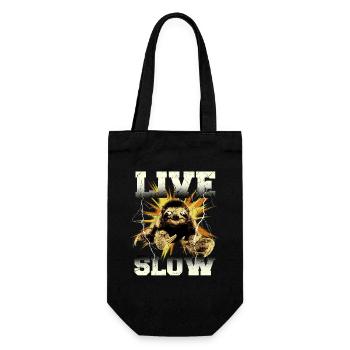 Live Slow Sloth Graphic - Gift Bag for Bottles - black - Front