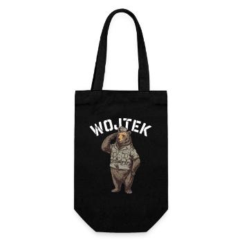 Wojtek Entdecker Bär - Geschenkbeutel für Flaschen - Schwarz - Vorne