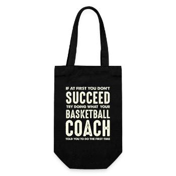 Basketball Coach Motivational Quote - Gift Bag for Bottles - black - Front