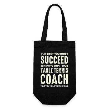 Table Tennis Coach Saying - Gift Bag for Bottles - black - Front