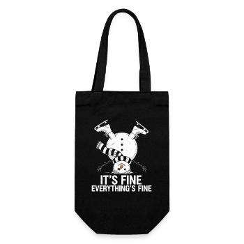 Upside-Down Snowman Saying - Gift Bag for Bottles - black - Front