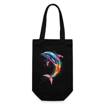Dolphin Diver Dolphins Ocean Cute Dolphins Dolphin - Gift Bag for Bottles - black - Front