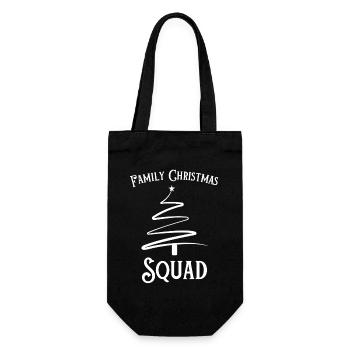 Family Christmas Tree Squad - Geschenkbeutel für Flaschen - Schwarz - Vorne