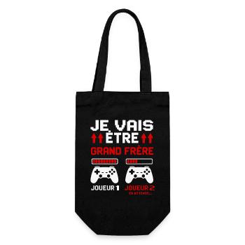 I'm going to be a big brother Future big brother gamer - Gift Bag for Bottles - black - Front