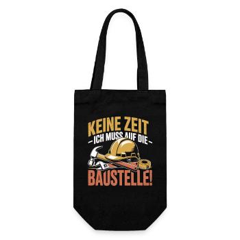 No time – I have to go to the construction site - Gift Bag for Bottles - black - Front