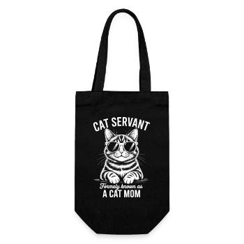 Katzen Spruch Mama Mutter Lustiges Katzen Geschenk - Geschenkbeutel für Flaschen - Schwarz - Vorne
