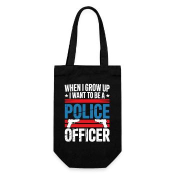 Wenn ich groß bin - Police Officer Design - Geschenkbeutel für Flaschen - Schwarz - Vorne