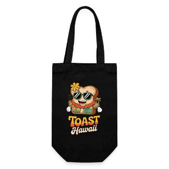 Toast Hawaï Rétro Cool Ambiance de plage - Sac à bouteille - noir - Devant