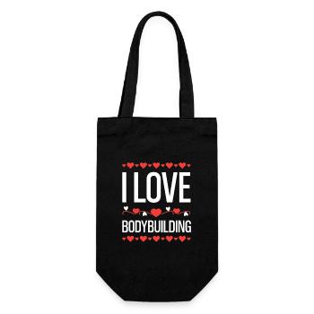 I love bodybuilding - Gift Bag for Bottles - black - Front