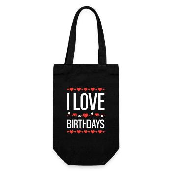 I Love Birthdays - Gift Bag for Bottles - black - Front