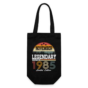 Legenden wurden im November 1985 geboren - Geschenkbeutel für Flaschen - Schwarz - Vorne