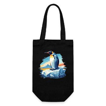 Pinguine Pinguin - Geschenkbeutel für Flaschen - Schwarz - Vorne