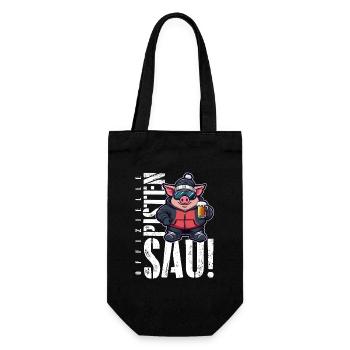 Pisten Sau Apres Ski Party - Geschenkbeutel für Flaschen - Schwarz - Vorne