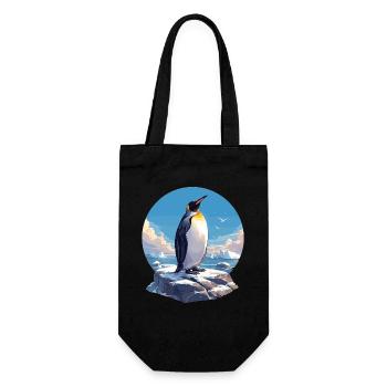 Pinguine Pinguin - Geschenkbeutel für Flaschen - Schwarz - Vorne