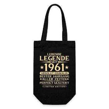 1961 Year of Construction Legend 65th Birthday Gift - Gift Bag for Bottles - black - Front