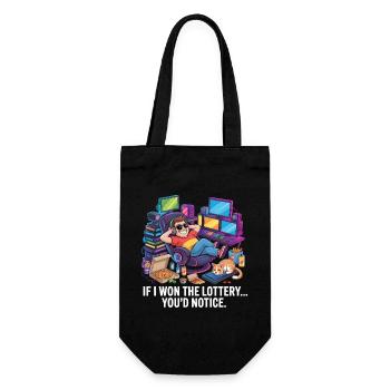 Funny If I Won The Lottery You'd Notice Yacht boat - Gift Bag for Bottles - black - Front