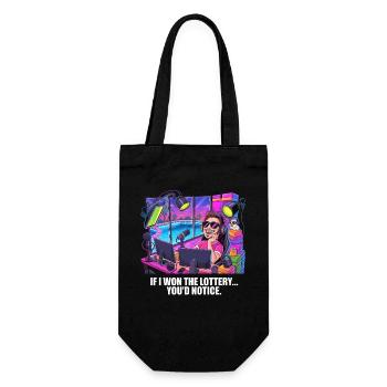 Funny If I Won The Lottery You'd Notice Yacht boat - Gift Bag for Bottles - black - Front