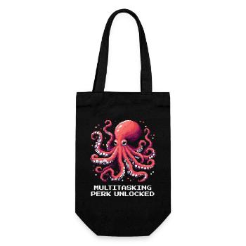 Multitasking Ability Unlocked | Octopus - Gift Bag for Bottles - black - Front
