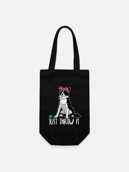 Il suffit de le lancer border collie chien mamans et papas - Sac à bouteille - noir