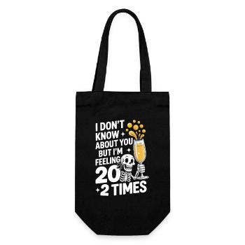 Skeleton Cheers 40th Birthday - Gift Bag for Bottles - black - Front