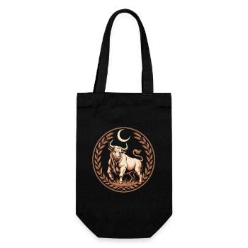 Taurus Zodiac Moon Laurel Strong Taurus - Gift Bag for Bottles - black - Front