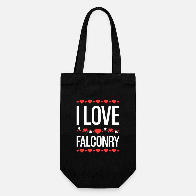 I Love Falconry - Gift Bag for Bottles - black