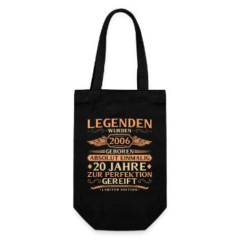 20th birthday absolutely unique - vintage 2006 - Gift Bag for Bottles - black - Front