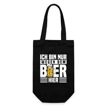 I'm only here for the beer - Gift Bag for Bottles - black - Front