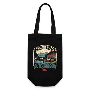 Alaska Königskrabben Straight Outta Dutch Harbor - Geschenkbeutel für Flaschen - Schwarz - Vorne