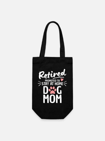 Pensionierter Hund Mama Ruhestand - Geschenkbeutel für Flaschen - Schwarz