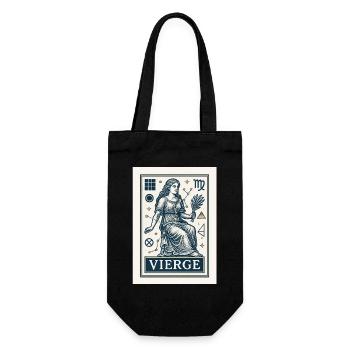 Signe astrologique de la Vierge - Astrologie - Sac à bouteille - noir - Devant