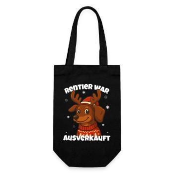 Le renne était épuisé – Teckel drôle - Sac à bouteille - noir - Devant