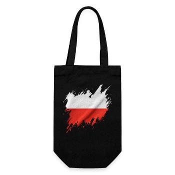 Flag of Poland, torn style - Gift Bag for Bottles - black - Front