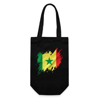 Senegal flag, torn style - Gift Bag for Bottles - black - Front