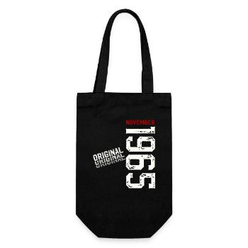 60. Geburtstag Original November Jahrgang 1965  - Geschenkbeutel für Flaschen - Schwarz - Vorne