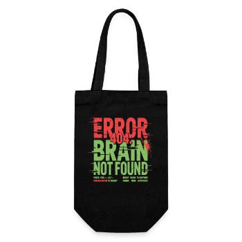 Error 404 Gehirn nicht gefunden Zombie - Geschenkbeutel für Flaschen - Schwarz - Vorne
