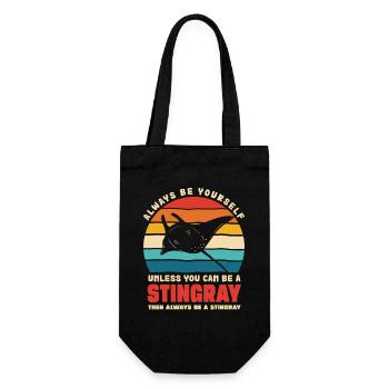 Stingray in Retro Sunset - Gift Bag for Bottles - black - Front