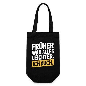 Früher War Alles Leichter Ich Auch 50. Geburtstag - Geschenkbeutel für Flaschen - Schwarz - Vorne