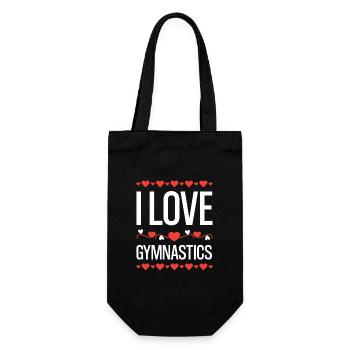 Ich liebe Gymnastik  - Geschenkbeutel für Flaschen - Schwarz - Vorne