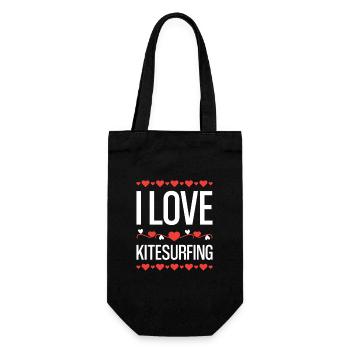 I Love Kitesurfing - Gift Bag for Bottles - black - Front