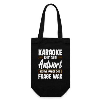 Karaoke Ist Die Antwort Lustiges Karaoke Singen - Geschenkbeutel für Flaschen - Schwarz - Vorne