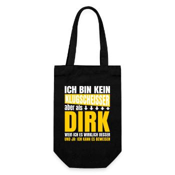 Ich bin Kein Klugscheisser Dirk - Geschenkbeutel für Flaschen - Schwarz - Vorne