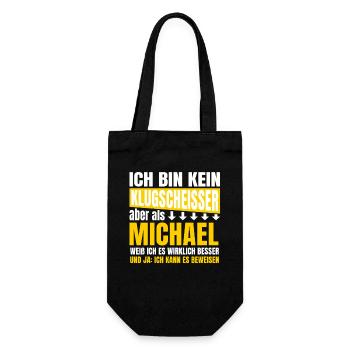 Ich bin kein Klugscheisser Michael - Geschenkbeutel für Flaschen - Schwarz - Vorne