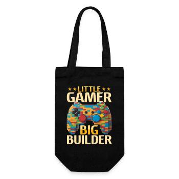 Building Blocks Gamer Gaming Brick Builder - Gift Bag for Bottles - black - Front