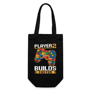 Building Blocks Gamer Gaming Brick Builder - Gift Bag for Bottles - black - Front