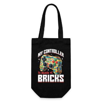 Building Blocks Gamer Gaming Brick Builder - Gift Bag for Bottles - black - Front
