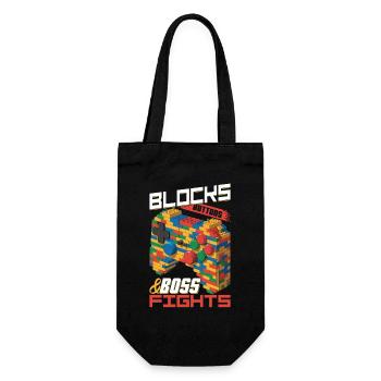 Building Blocks Gamer Gaming Brick Builder - Geschenkbeutel für Flaschen - Schwarz - Vorne