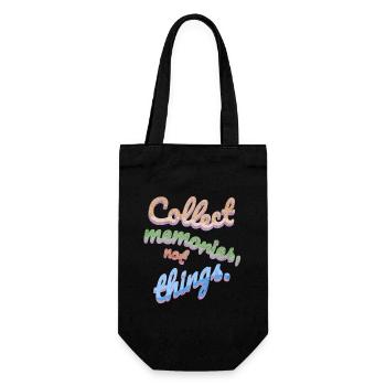 Collect Memories Not Things - Gift Bag for Bottles - black - Front